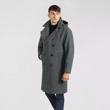 Load image into Gallery viewer, Men's Grey Long Fleece Peacoat