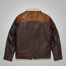 Load image into Gallery viewer, Mens Chocolate Brown Western Suede Leather Bomber Jacket