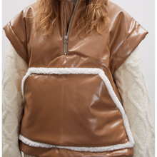 Load image into Gallery viewer, New Brown Women Sheepskin B3 Aviator Leather Vest