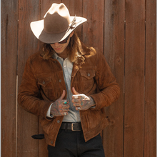 Load image into Gallery viewer, Men Chocolate Brown Style Fringes Suede Leather Western Jacket