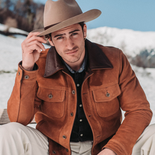 Load image into Gallery viewer, Brown Mens New Native American Western Suede Leather Jacket