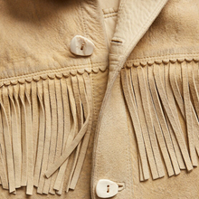 Load image into Gallery viewer, Mens Brown Western Suede Leather Jacket With Beads Fringes