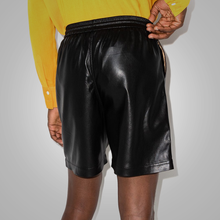 Load image into Gallery viewer, New Black Mens Lambskin Leather Shorts