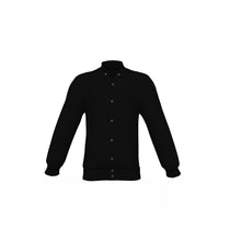 Load image into Gallery viewer, Black Varsity Letterman Jacket with Black Sleeves - Shearling leather