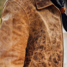 Load image into Gallery viewer, Mens Brown Vintage Distressed Real Leather Two Pocket Jacket