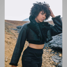 Load image into Gallery viewer, Women Black Pilot Aviator Flight B3 Sheepskin Shearling Leather Jacket