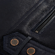 Load image into Gallery viewer, New Men Black RAF Flying Shearling Sheepskin Moto Leather Flying Jacket