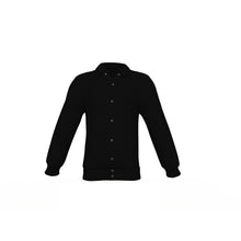 Load image into Gallery viewer, Black Varsity Letterman Jacket with Black Sleeves - Shearling leather