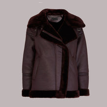 Load image into Gallery viewer, LAUREN FAUX FUR SHEARLING BIKER LEATHER
