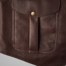 Load image into Gallery viewer, Brown Men Multi Pocket Style Buckskin Vest