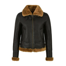 Load image into Gallery viewer, WOMENS RAF B3 FLYING BOMBER AVIATOR STYLE SHEARLING LEATHER JACKET