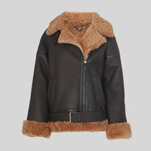 Load image into Gallery viewer, SHEARLING BROOKE BIKER JACKET