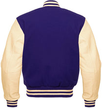 Load image into Gallery viewer, Varsity Letterman Baseball Bomber Retro Vintage Jacket Wool & Genuine Leather Sleeves - Shearling leather