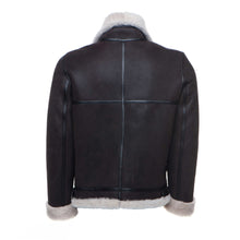 Load image into Gallery viewer, Hampton's Classic Brown Bomber Aviator Shearling Jacket with collar belt - Shearling leather