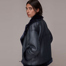 Load image into Gallery viewer, LAUREN FAUX FUR SHEARLING BIKER JACKET