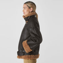 Load image into Gallery viewer, SHEARLING BROOKE BIKER JACKET