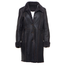 Load image into Gallery viewer, Shaunna's buttoned 3/4 length shearling coat - Shearling leather