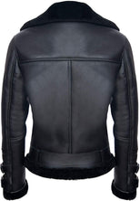 Load image into Gallery viewer, Men's Retro RAF B3 Pilot Real Sheepskin Shearling Biker Leather Jacket - Shearling leather