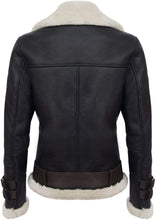 Load image into Gallery viewer, Men's Retro RAF B3 Pilot Real Sheepskin Shearling Biker Leather Jacket - Shearling leather