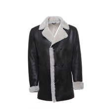 Load image into Gallery viewer, Jozef's 3/4 length brown shearling buttoned coat - Shearling leather