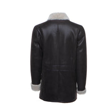 Load image into Gallery viewer, Jozef's 3/4 length brown shearling buttoned coat - Shearling leather