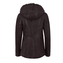 Load image into Gallery viewer, WOMENS HOODED FUR SHEARLING LONG JACKET