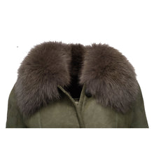 Load image into Gallery viewer, Caitlan's Shearling Sheepskin Long Coat with Fox Fur Trim - Shearling leather