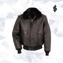 Load image into Gallery viewer, A-2 Naked Cowhide Leather Flight Bomber Jacket - Shearling leather