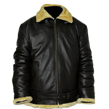 Load image into Gallery viewer, Aviator Men’s Black Leather Jacket | Buy Black Aviator Jacket Online