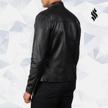 Load image into Gallery viewer, Black Leather Biker Jacket | Biker Jacket Men | Black Leather Jacket