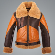 Load image into Gallery viewer, Aviator Sheepskin RAF Men B3 Shearling Bomber Leather Jacket