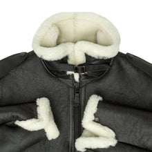 Load image into Gallery viewer, Men B-6 Black Shearling Bomber Jacket | Buy Shearling Leather Jackets