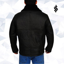 Load image into Gallery viewer, B3 Aviator Bomber Sheepskin Black Real Leather Jacket