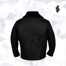 Load image into Gallery viewer, B3 Aviator Bomber Men Leather Jacket - Shearling leather