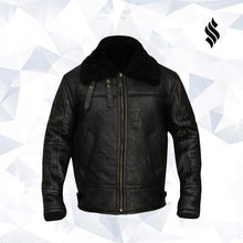 Load image into Gallery viewer, B3 Aviator Bomber Men Leather Jacket - Shearling leather