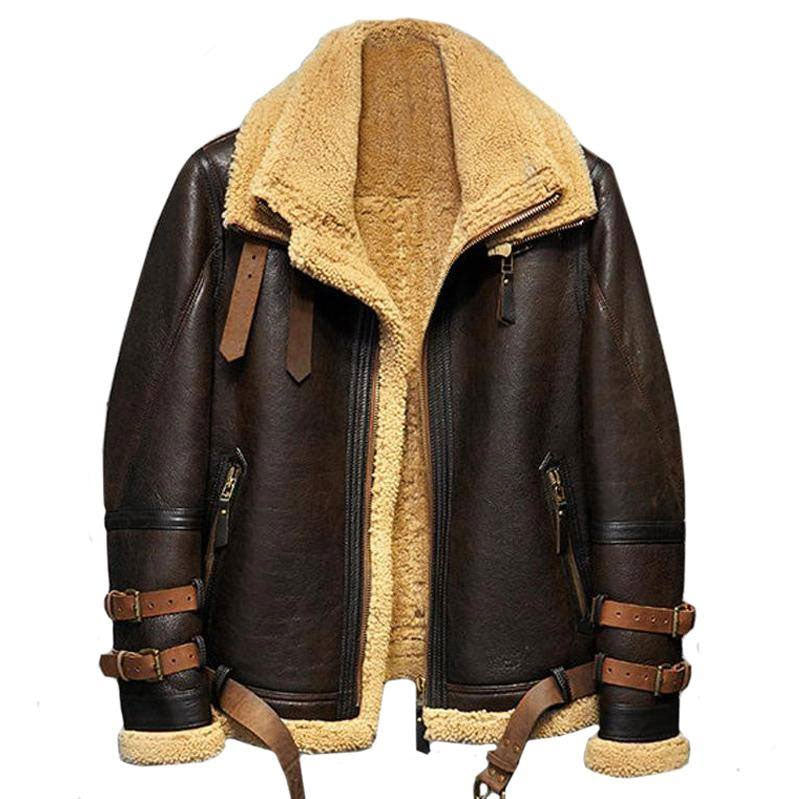 Flight Sheepskin Aviator Fur Leather Jacket | Shearling Leather Jacket