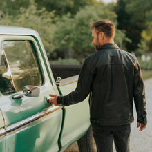 Load image into Gallery viewer, B3 Black Mens Rugged Style Sheepskin Leather Motorcycle Jacket