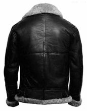Load image into Gallery viewer, Men B3 Bomber Flying RAF Aviator Real Fur Collar Leather Jacket