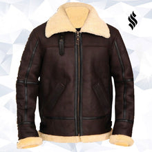 Load image into Gallery viewer, B3 Bomber Aviator Shearling Leather Jacket