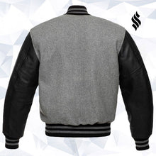 Load image into Gallery viewer, Grey Wool/Black Leather - Shearling leather