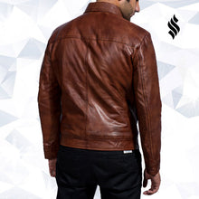 Load image into Gallery viewer, Inferno Brown Leather Jacket - Shearling leather