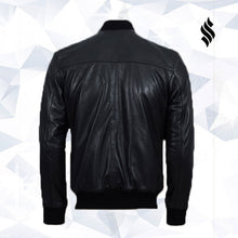 Load image into Gallery viewer, Men Biker Bomber Jacket - Shearling leather