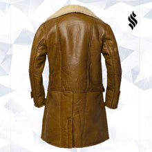 Load image into Gallery viewer, Men Brown Shearling Leather Coat - Shearling leatherMen Brown Shearling Leather Coat | Buy Fur Leather Coat Online Now - Shearling Leather Coat