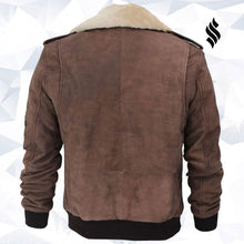 Load image into Gallery viewer, G1 Bomber Leather Brown Shearling Jacket | Buy Shearling Leather Jacket