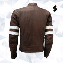 Load image into Gallery viewer, Unique Vintage Look Distressed Men Brown Leather Jacket