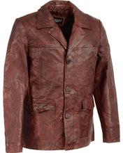 Load image into Gallery viewer, Men's Leather Car Coat Jacket