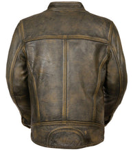 Load image into Gallery viewer, Men's Distressed Brown Biker Leather Jacket | Buy Motorcycle Jackets