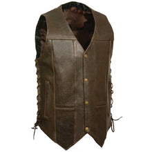 Load image into Gallery viewer, RETRO BROWN 10 POCKET SIDE LACE VEST