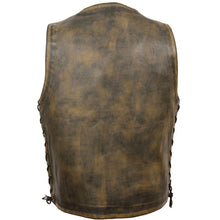 Load image into Gallery viewer, BROWN DISTRESSED 10 POCKET VEST