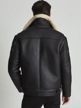 Load image into Gallery viewer, Black Shearling Aviator Jacket